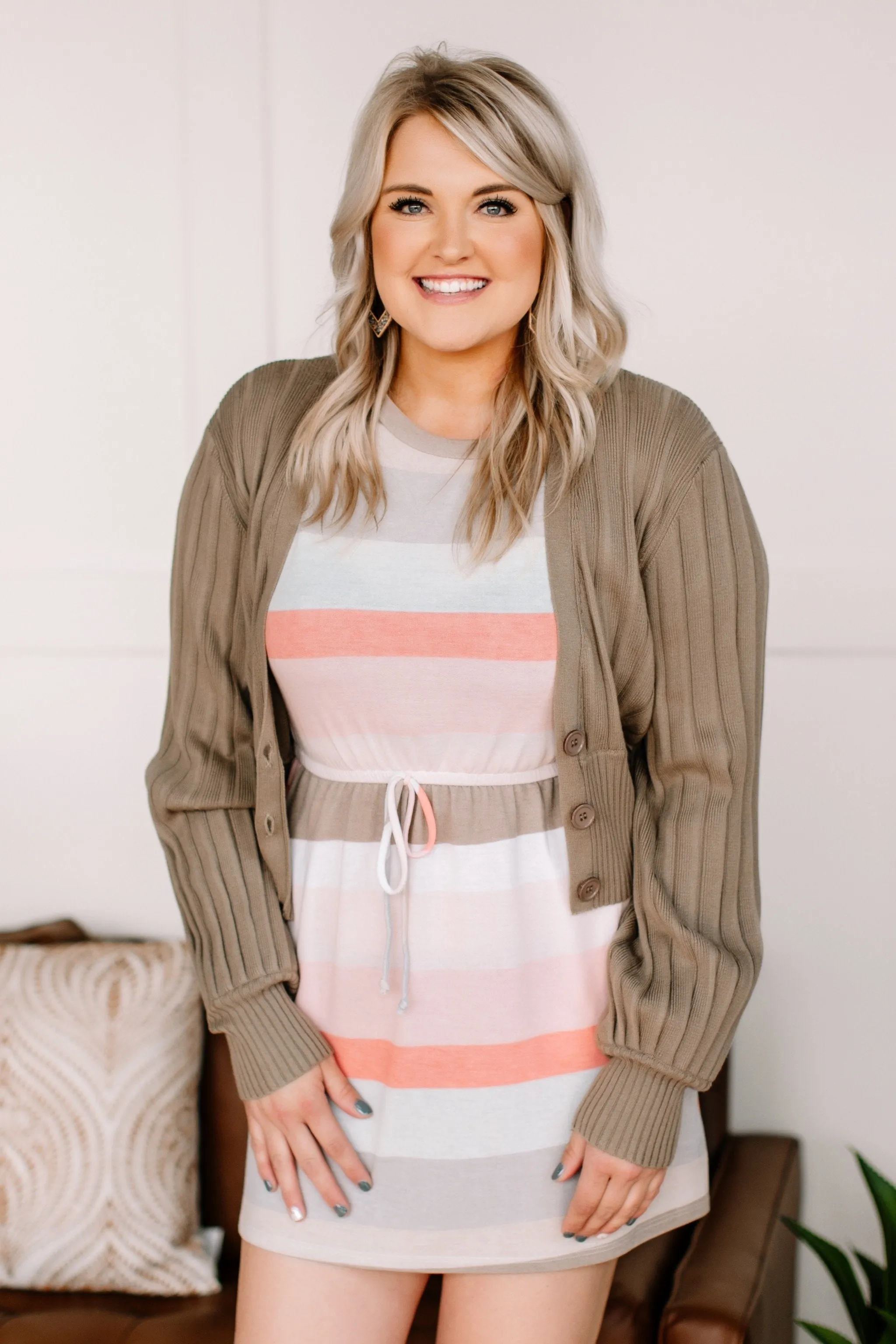 Turn Back Time Cardigan In Tavern