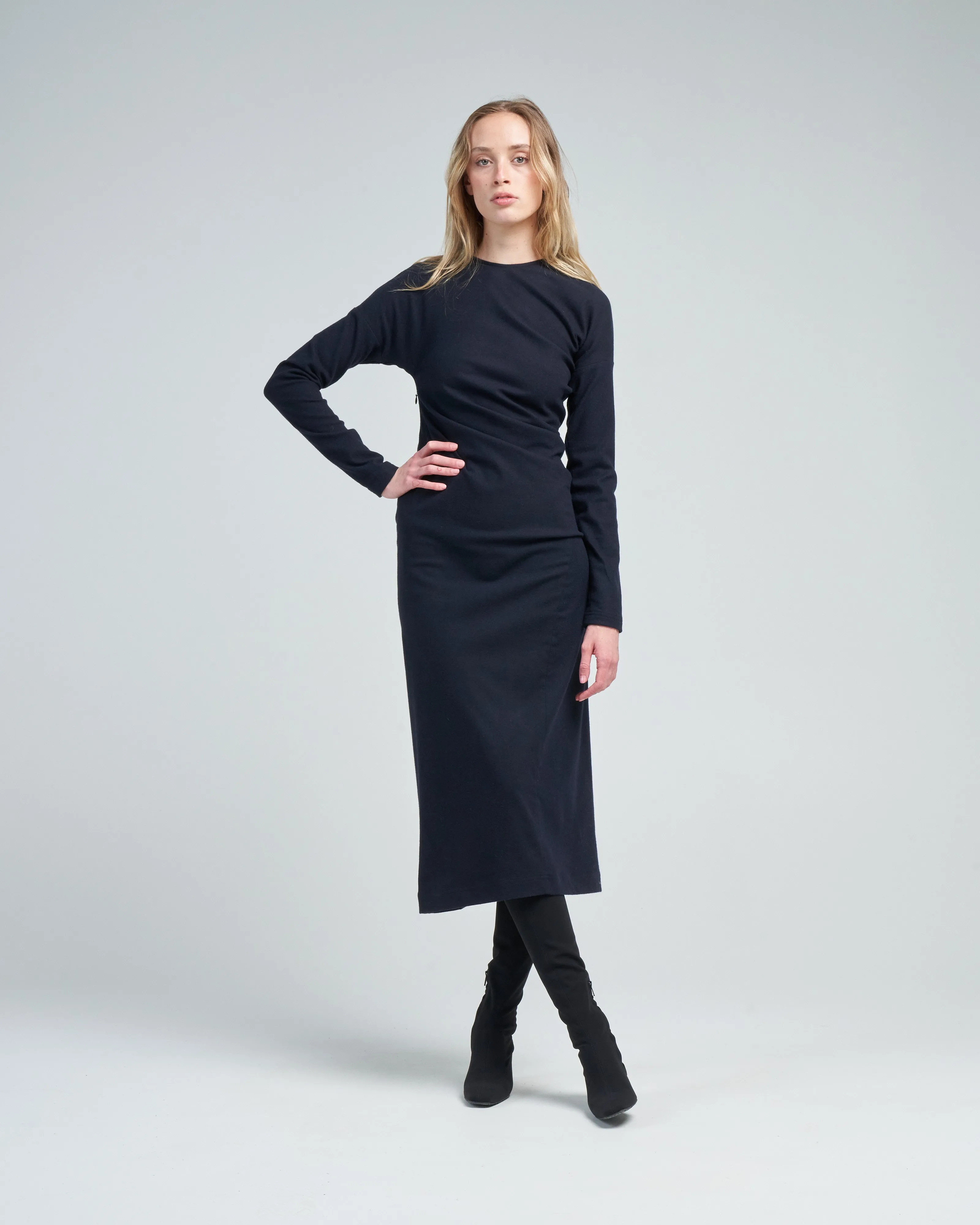 twisted flannel dress