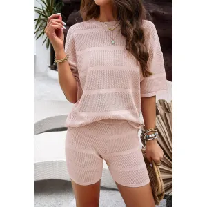 Two Pieces Solid Drop Shoulder Activewear Sets