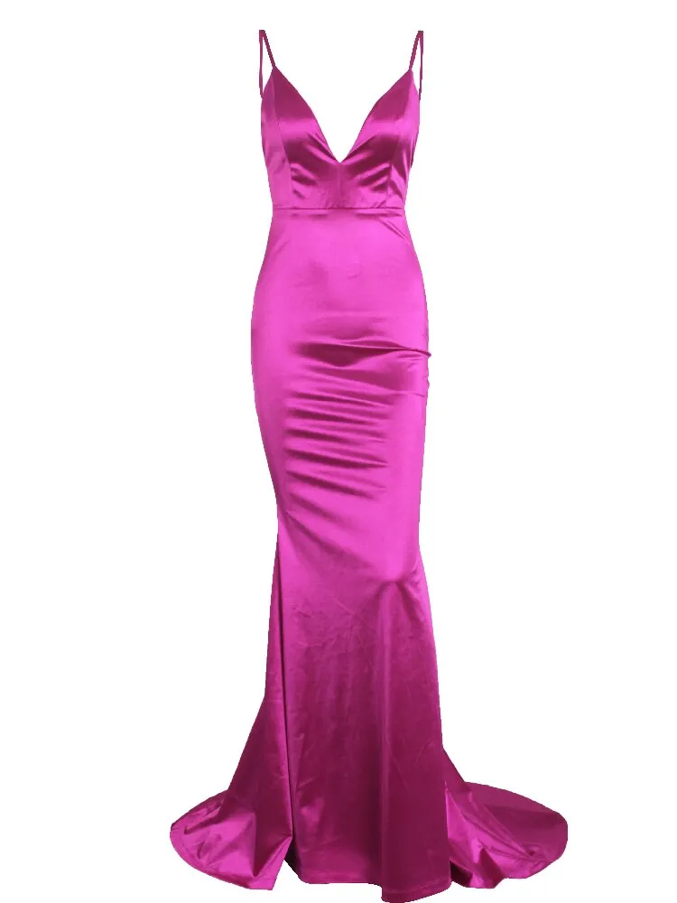 V Neck Floor Length Dresses