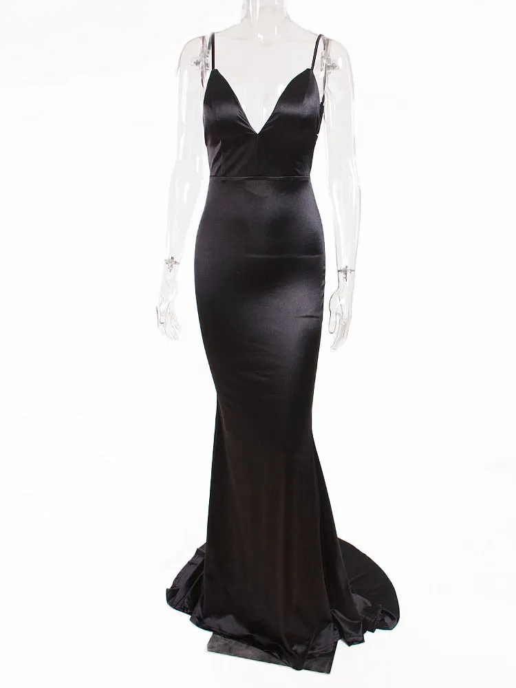 V Neck Floor Length Dresses