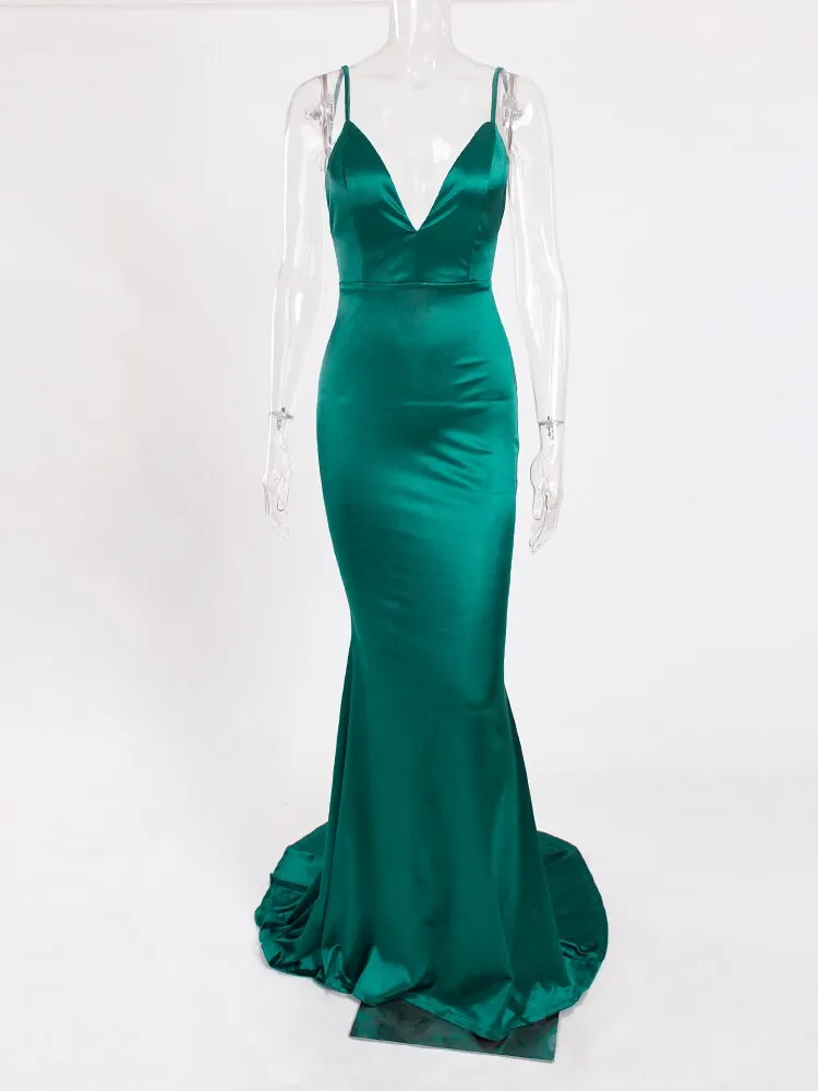 V Neck Floor Length Dresses