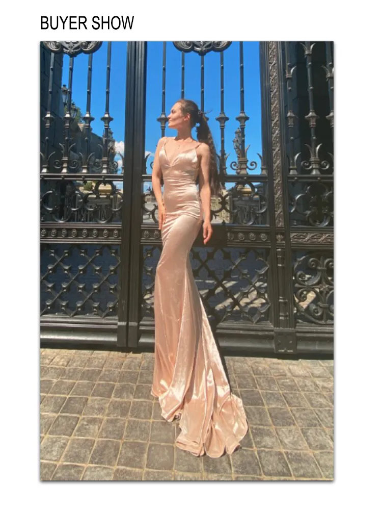 V Neck Floor Length Dresses