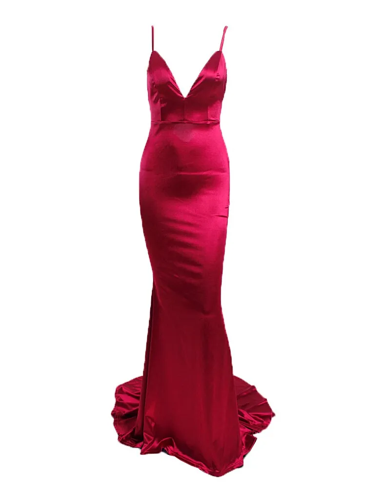 V Neck Floor Length Dresses