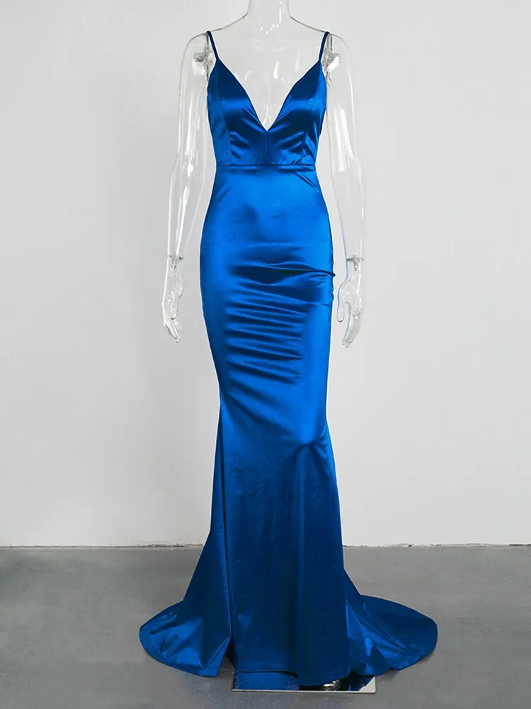 V Neck Floor Length Dresses