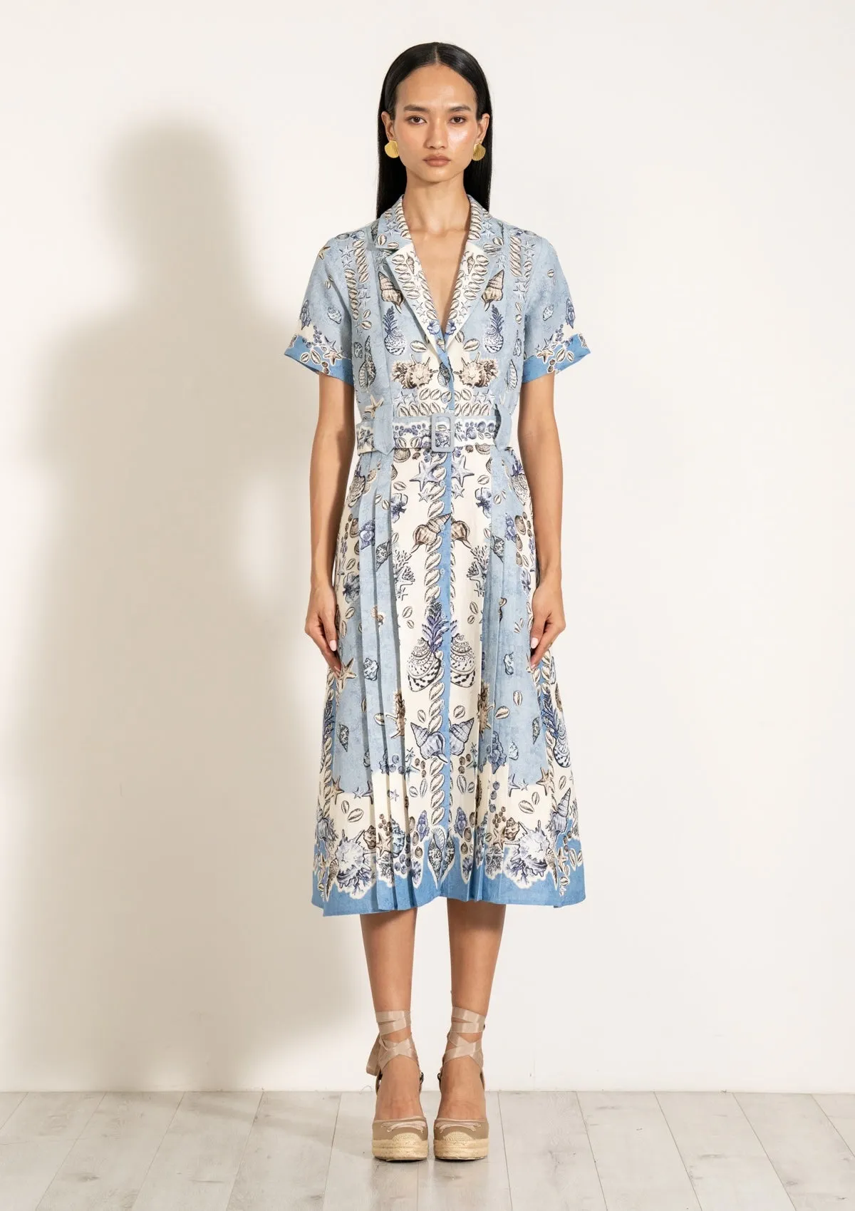 Vega sky blue midi shirt dress