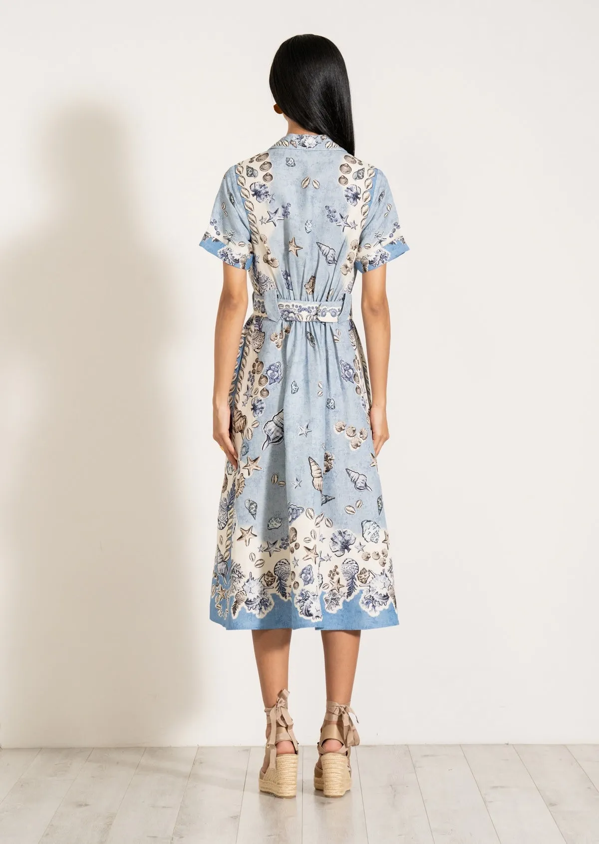 Vega sky blue midi shirt dress