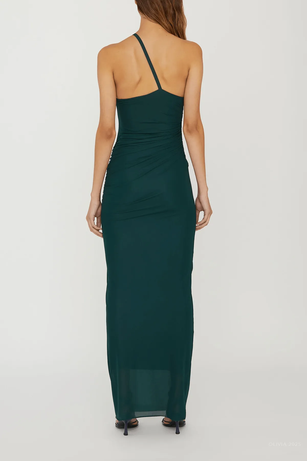 Venus Single Strap Cami Dress in Evergreen