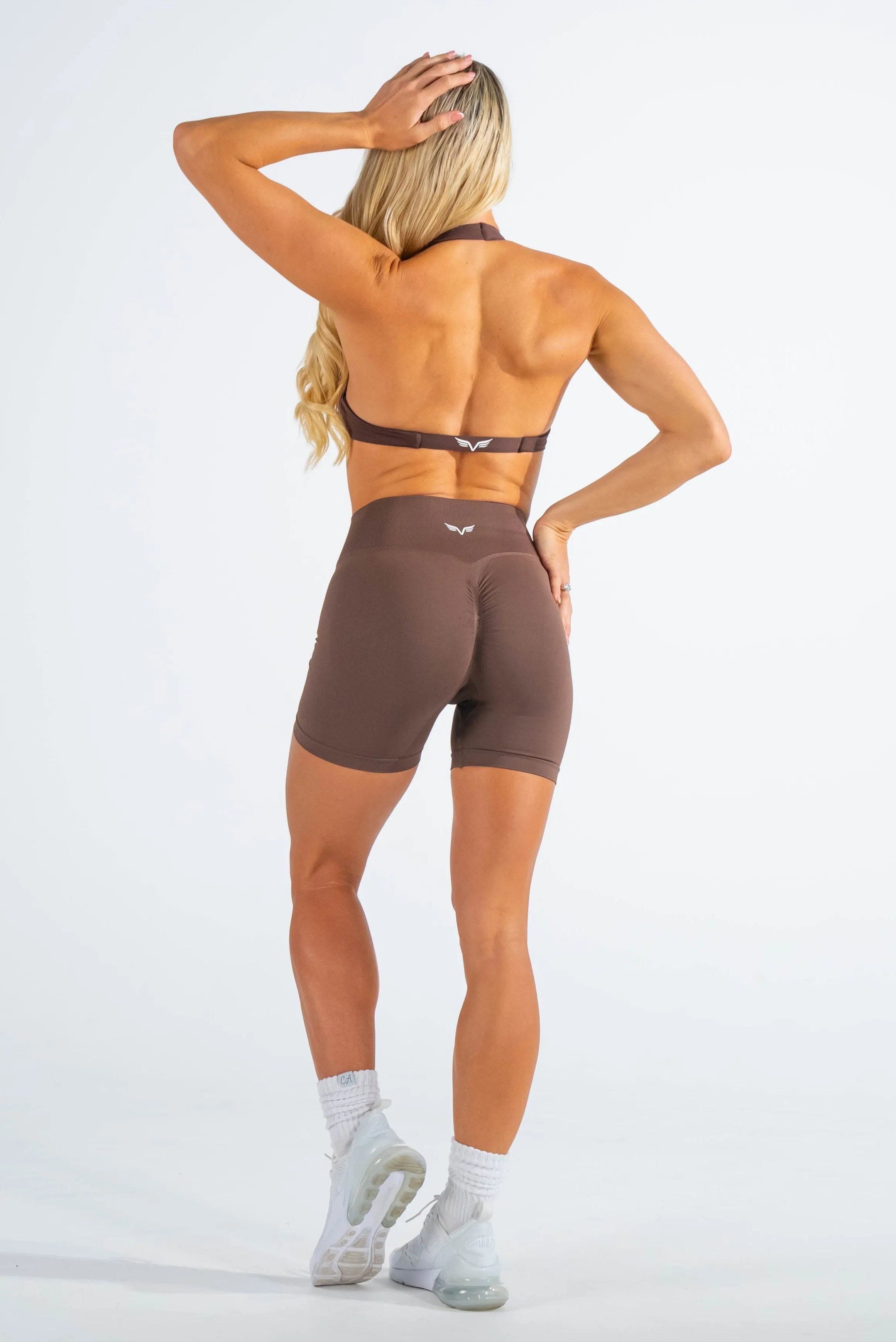 Vital Twist Halter Bra Brown