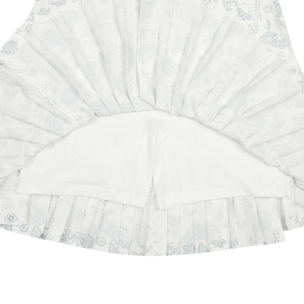 [Warehouse Sale] Monday Flow Paisley Pleated Skirt  - White