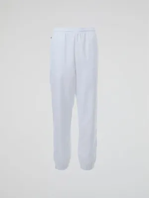 White Elastic Waist Track Pants