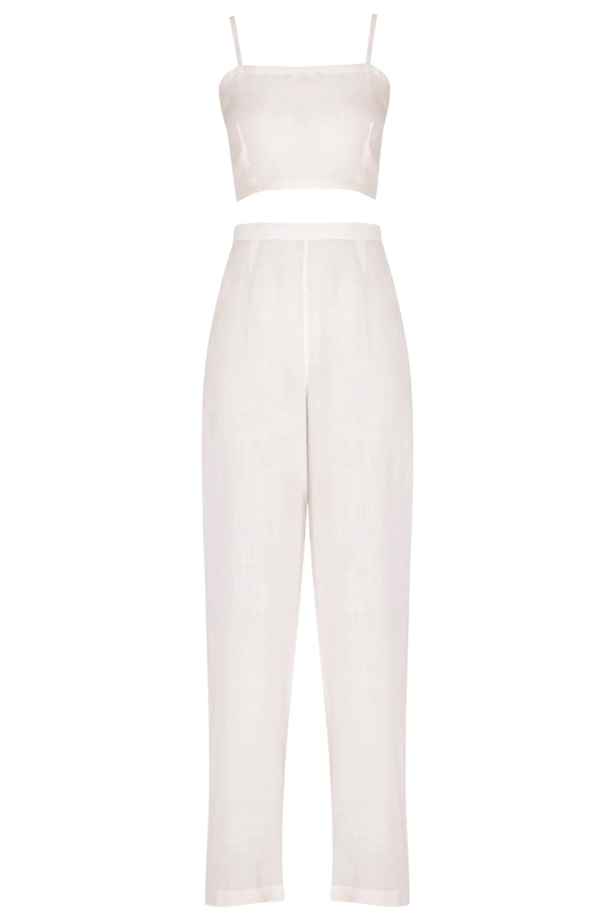 White Embroidered Shrug Jacket With Crop Top & Palazzo Pants