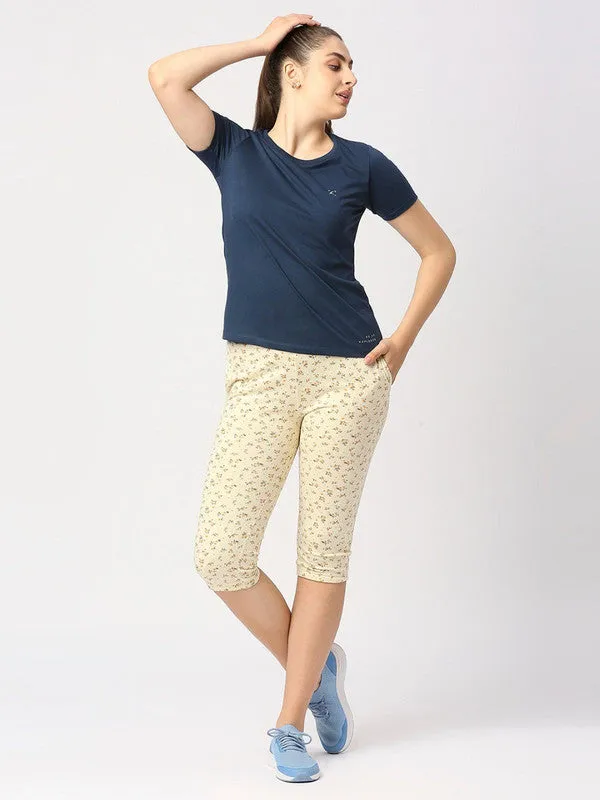 Women Aqua Blue Solid Top - Crescent Crew-AB