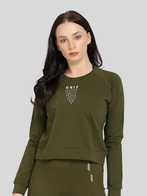 Women Olive Green Solid Pullover - T.H.E PULLOVER-OL