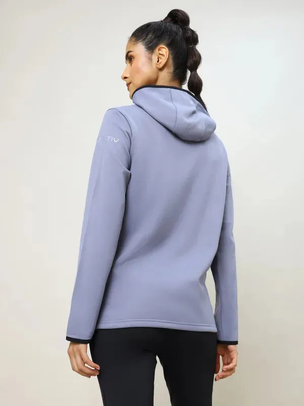 Women Solid Slim Fit Hooded Jacket with TECHNO WARM 