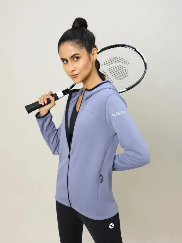 Women Solid Slim Fit Hooded Jacket with TECHNO WARM 