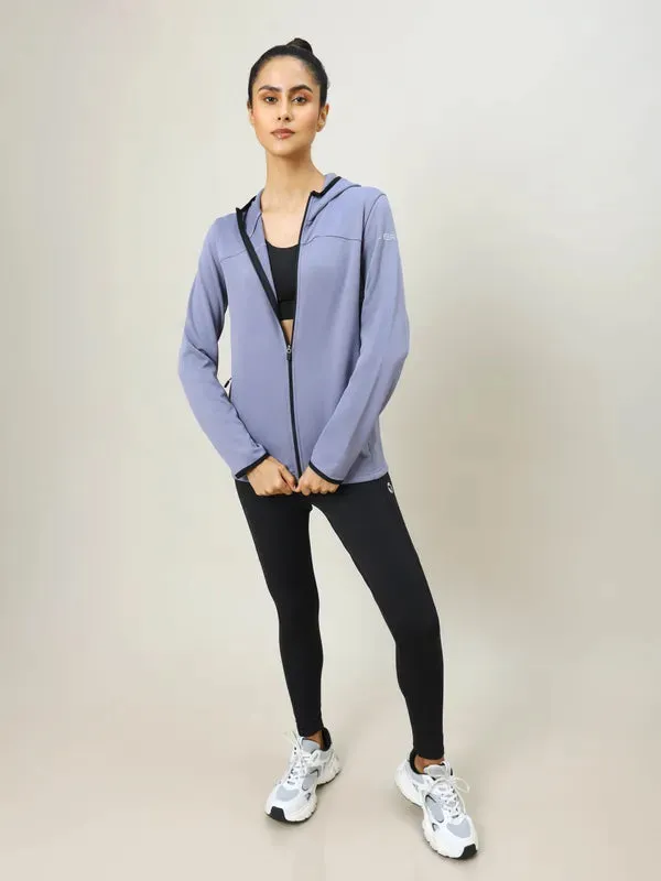 Women Solid Slim Fit Hooded Jacket with TECHNO WARM 