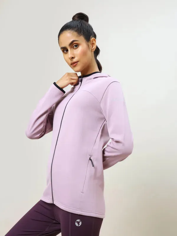 Women Solid Slim Fit Hooded Jacket with TECHNO WARM 