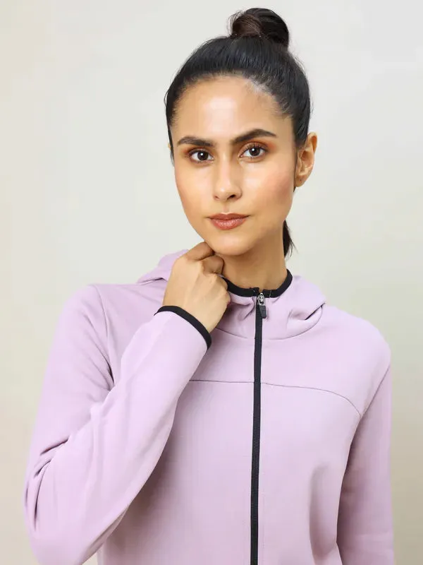 Women Solid Slim Fit Hooded Jacket with TECHNO WARM 