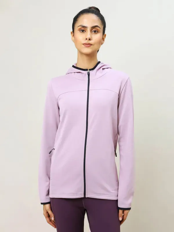 Women Solid Slim Fit Hooded Jacket with TECHNO WARM 
