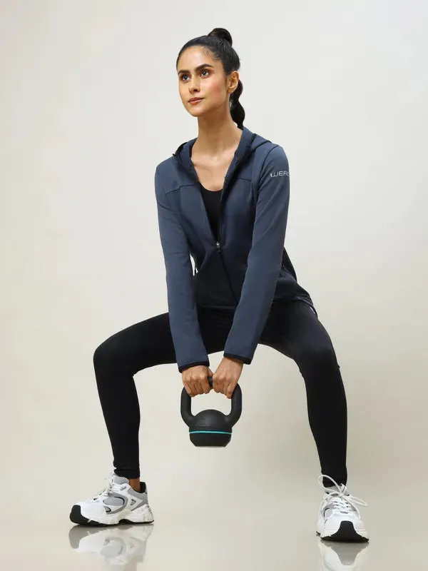 Women Solid Slim Fit Hooded Jacket with TECHNO WARM 