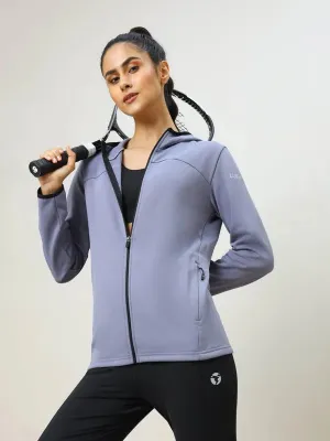 Women Solid Slim Fit Hooded Jacket with TECHNO WARM 