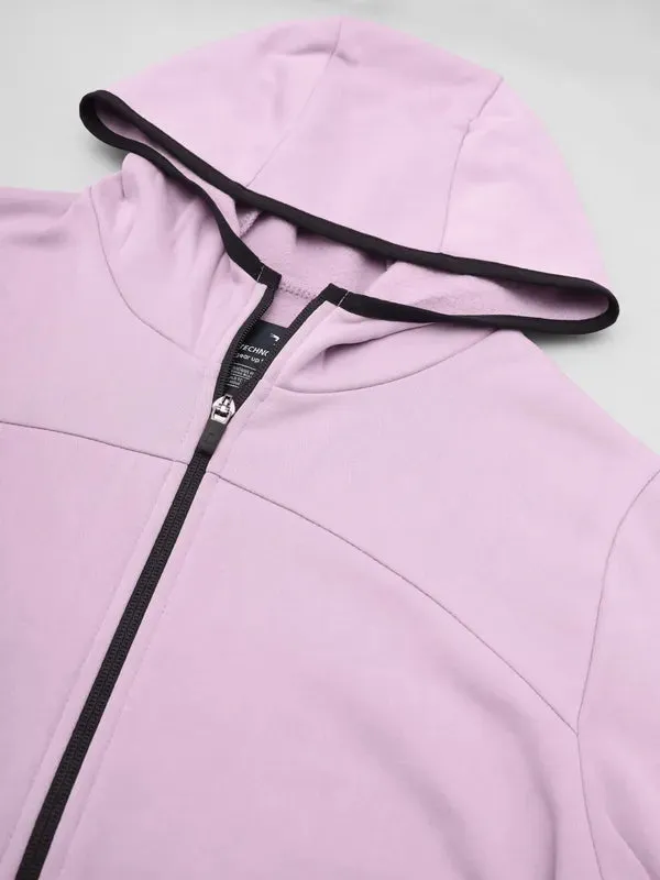 Women Solid Slim Fit Hooded Jacket with TECHNO WARM 