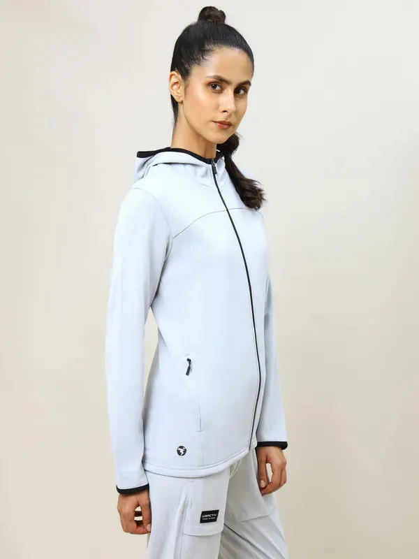 Women Solid Slim Fit Hooded Jacket with TECHNO WARM 