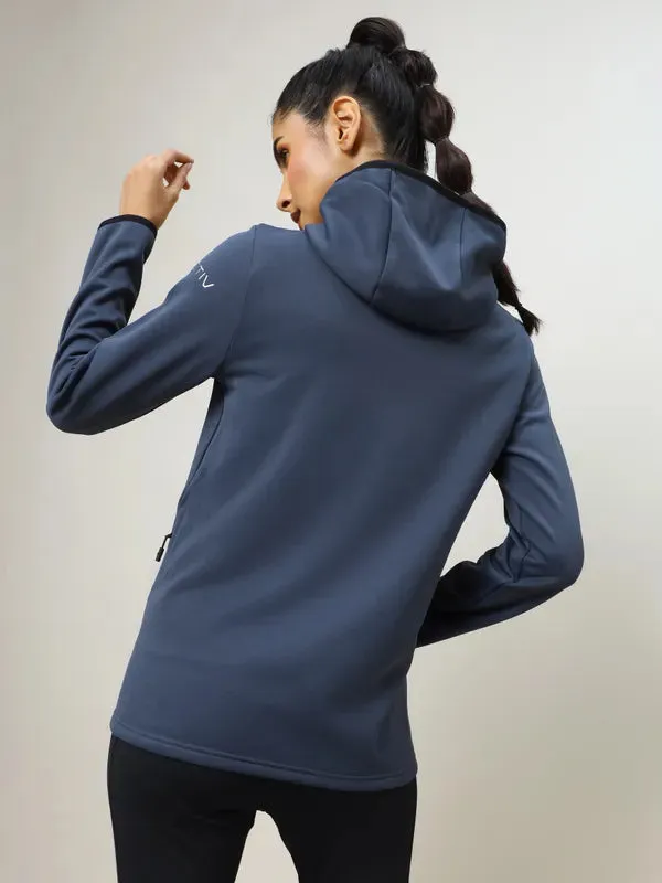 Women Solid Slim Fit Hooded Jacket with TECHNO WARM 