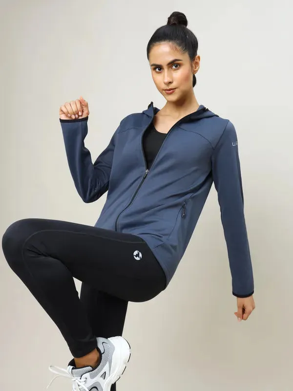 Women Solid Slim Fit Hooded Jacket with TECHNO WARM 