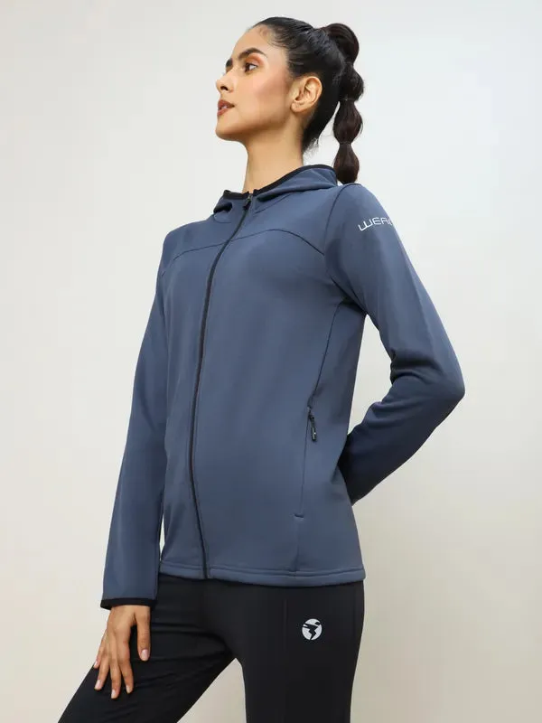 Women Solid Slim Fit Hooded Jacket with TECHNO WARM 