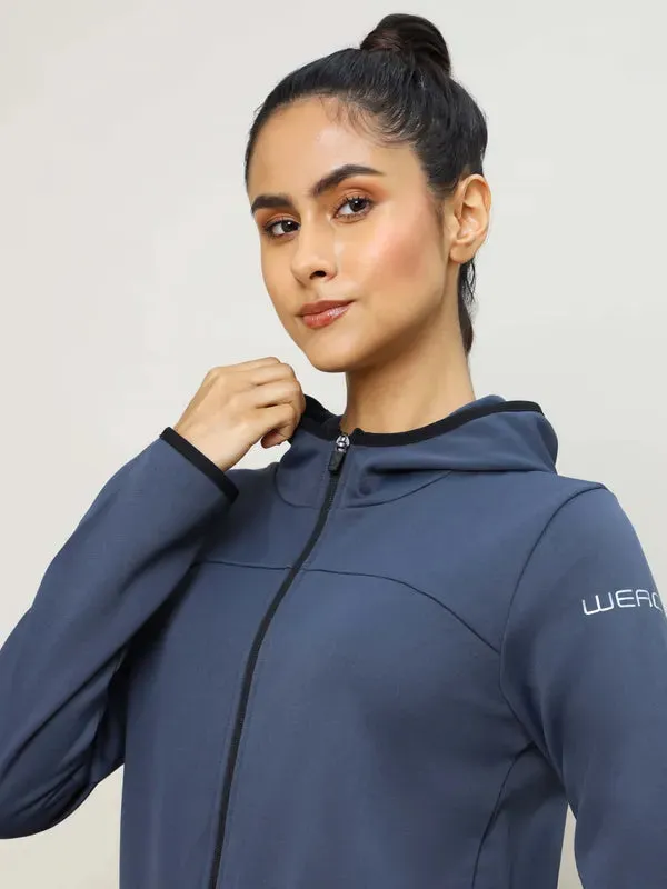 Women Solid Slim Fit Hooded Jacket with TECHNO WARM 