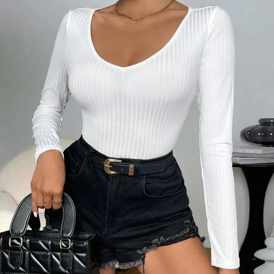 Women's Bodysuits Long Sleeve Bodysuits Casual Simple Style Streetwear Solid Color