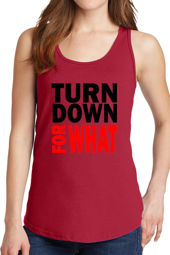 Women's Turn Down for What Core Cotton Tank Tops -XS~4XL