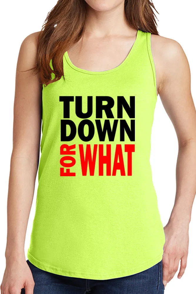 Women's Turn Down for What Core Cotton Tank Tops -XS~4XL
