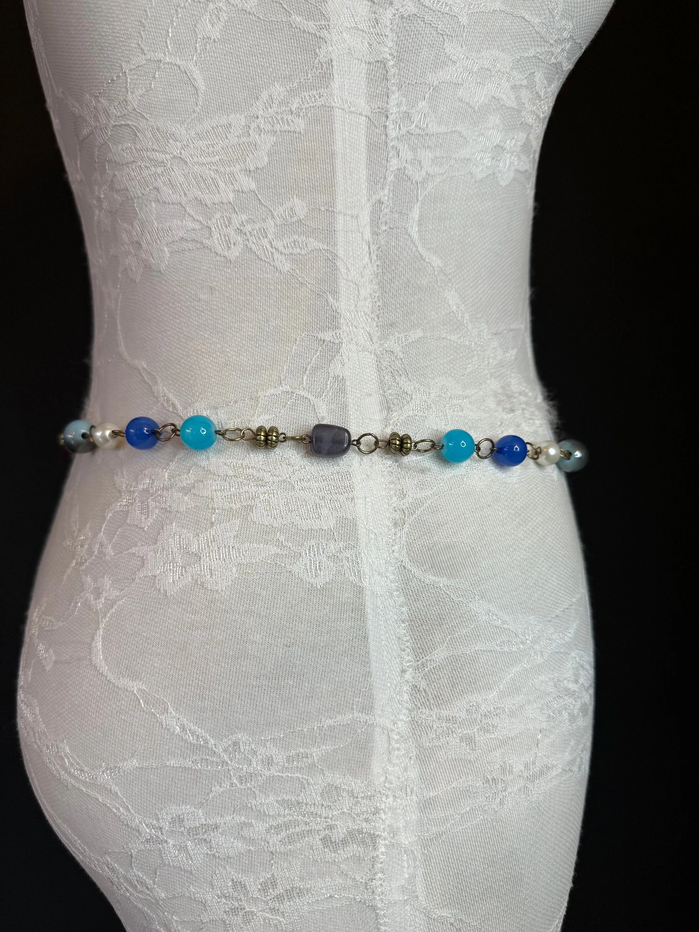 X-long Belt, Beaded Chain Belt, Multi colour Beads, FAB Design Belt, Handmade, Fashion Belt, Accessory, Swimwear, Teen Sizes, XXXXL sizes