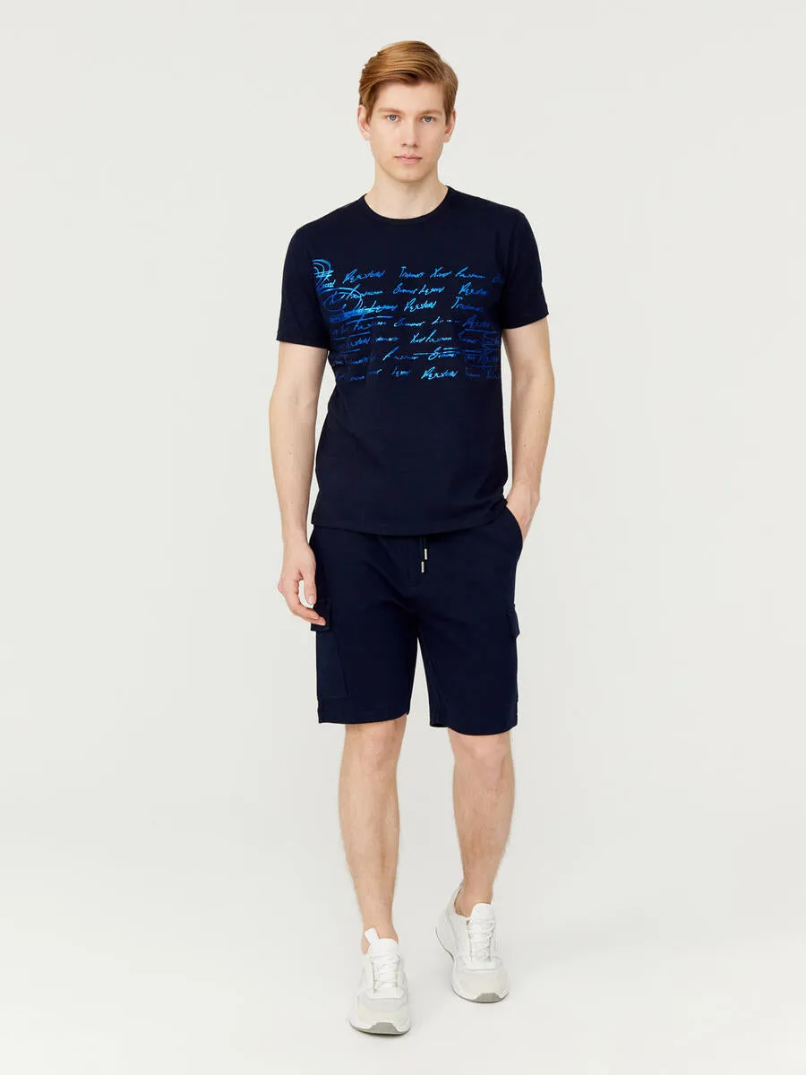 Xint Navy Casual Designed Cargo Sweat short