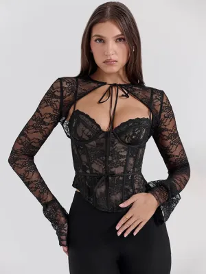 Y2K Bolero Lace Corset Top