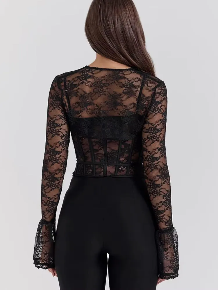 Y2K Bolero Lace Corset Top