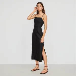 Yanelly Lace-Up Stretch Linen Dress