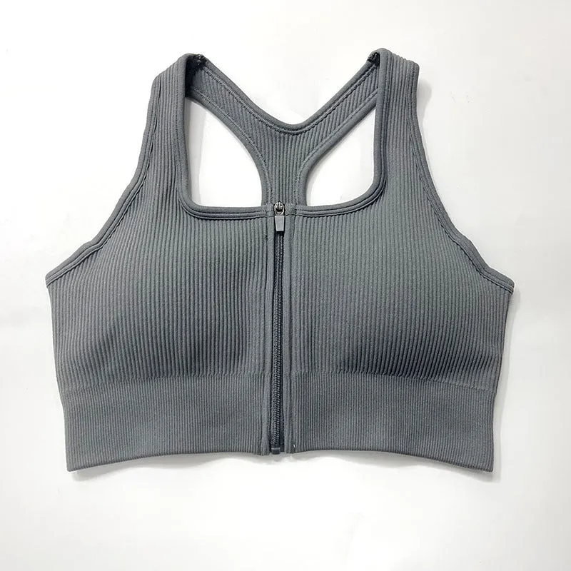 Zip Sports Top Tight Sports Bra
