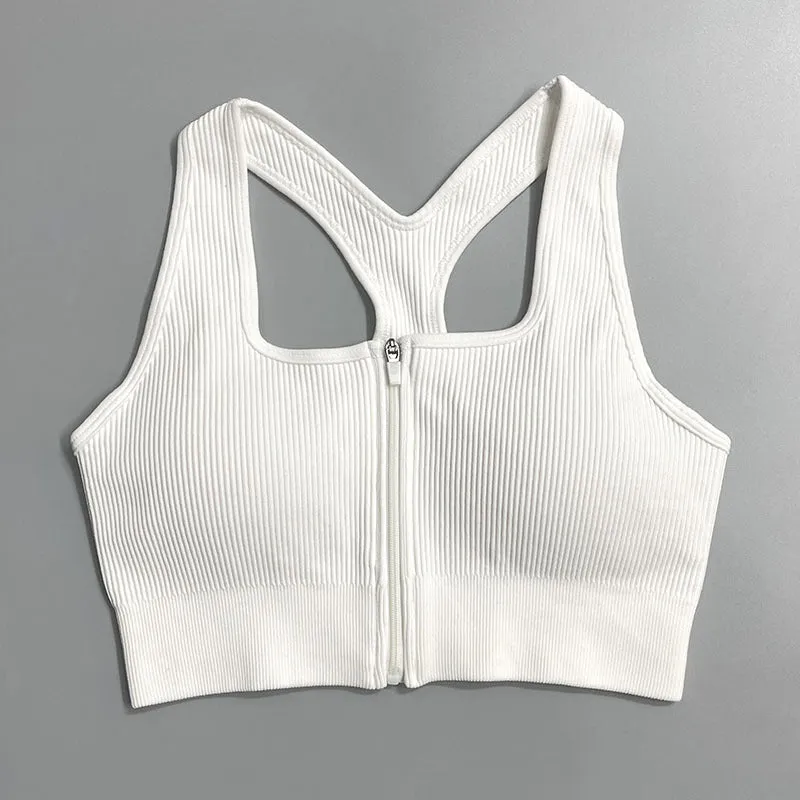 Zip Sports Top Tight Sports Bra